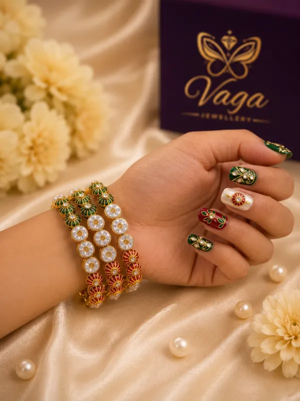 Multicolour_Rhinestone_Embellished_Gold_Tone_Bangles_Set