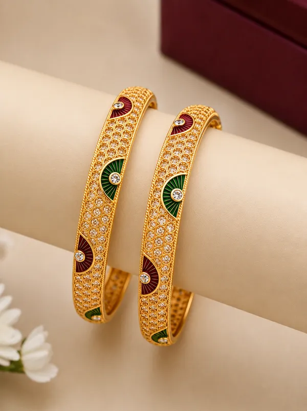 Gold_Plated_Meenakari_Kundan_Bangle_Set_For_Women