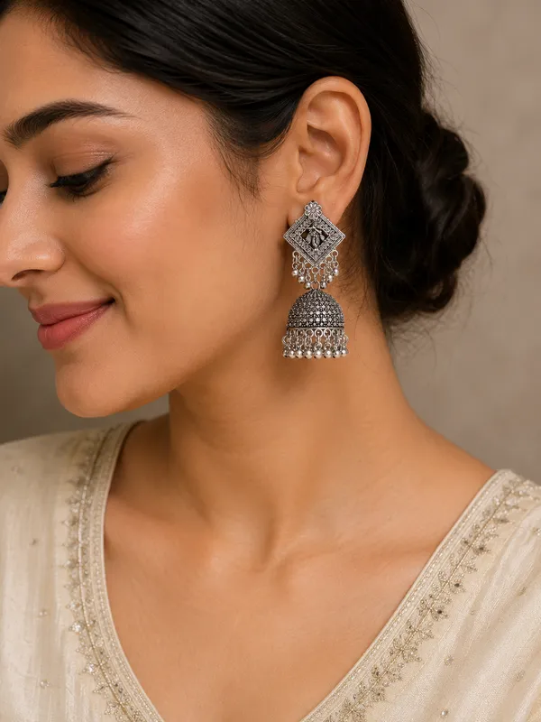 Silver_Oxidized_Jhumka_Earrings_For_Women