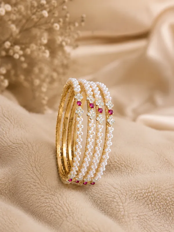 Three_Layered_Pearl_And_Gemstone_Adjustable_Bangle_Set