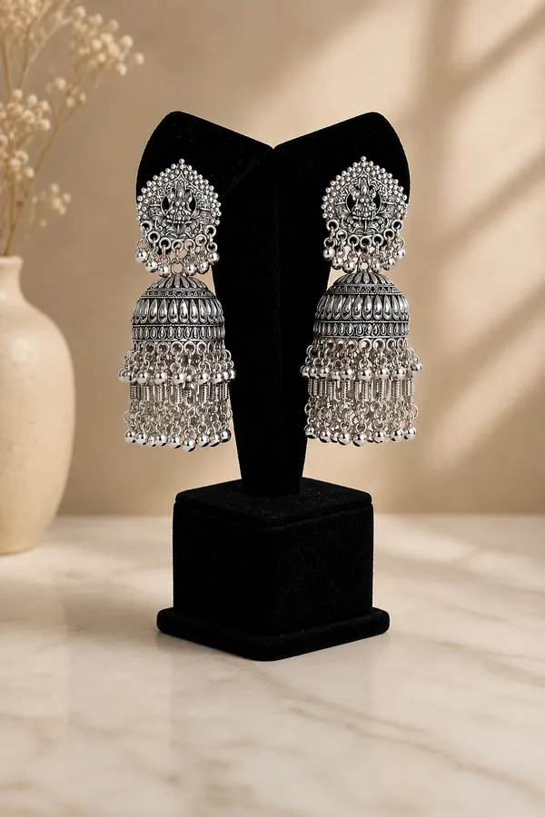 Oxidized_Silver_Jhumka_Earrings_For_Women