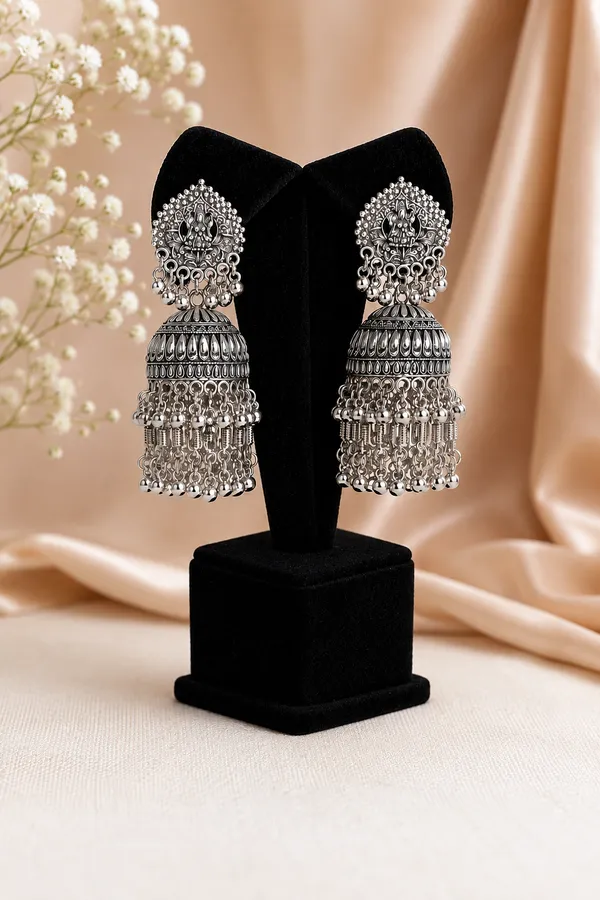 Oxidized_Silver_Jhumka_Earrings_For_Women