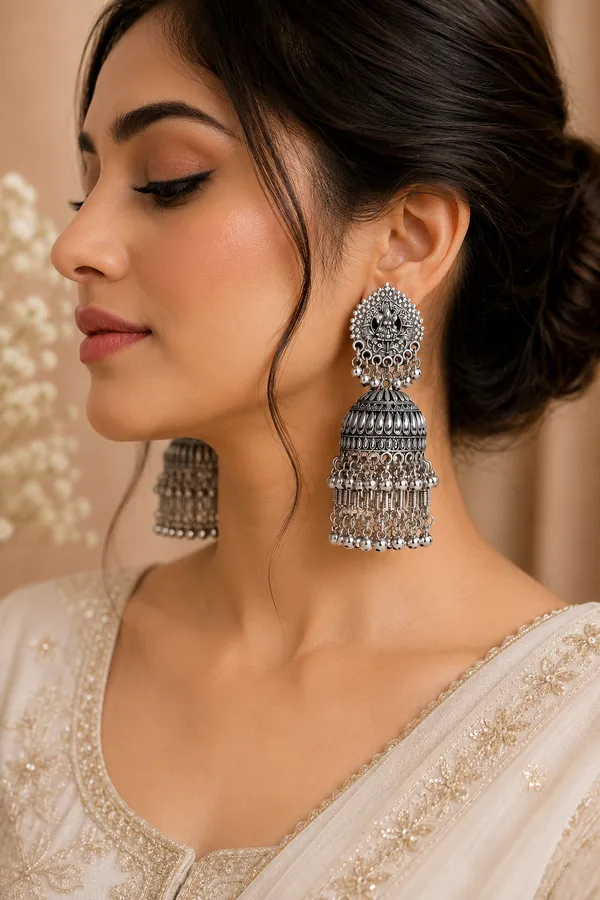 Oxidized_Silver_Jhumka_Earrings_For_Women