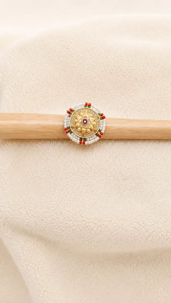 Gold_Plated_Traditional_Circular_Pendant_Adjustable_Ring