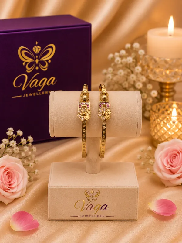 Rose_Gold_Floral_Stone_Embellished_Bangles_For_Women
