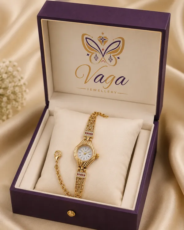 Vaga_Filigree_High_Gold_Plated_AD_&_Ruby_Embedded_Watch_with_Accent