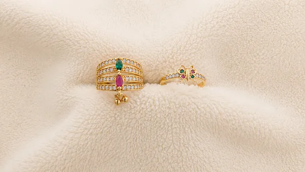 Gold_Plated_Traditional_Peacock_Design_Ring_Set_For_Women