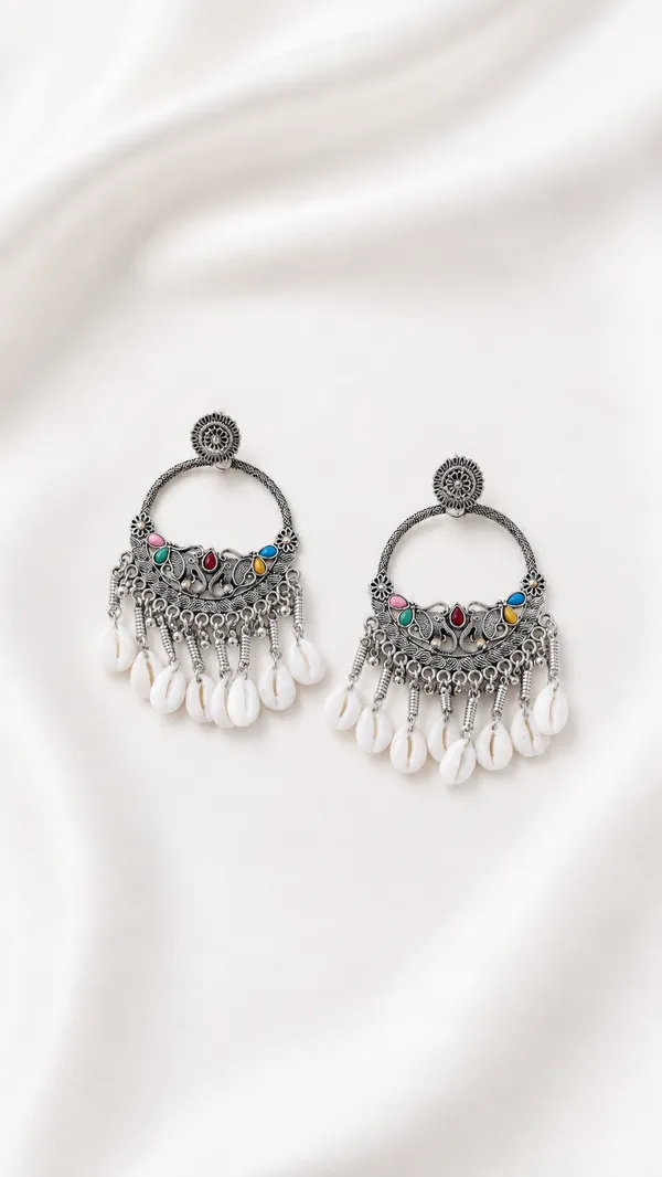Silver_Oxidized_Multicolor_Shell_Drop_Earrings_For_Women