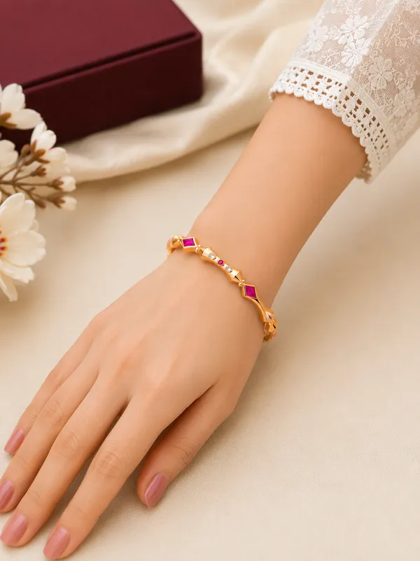 Gold_Plated_Pink_Stone_Studded_Bangle_Set_Of_2