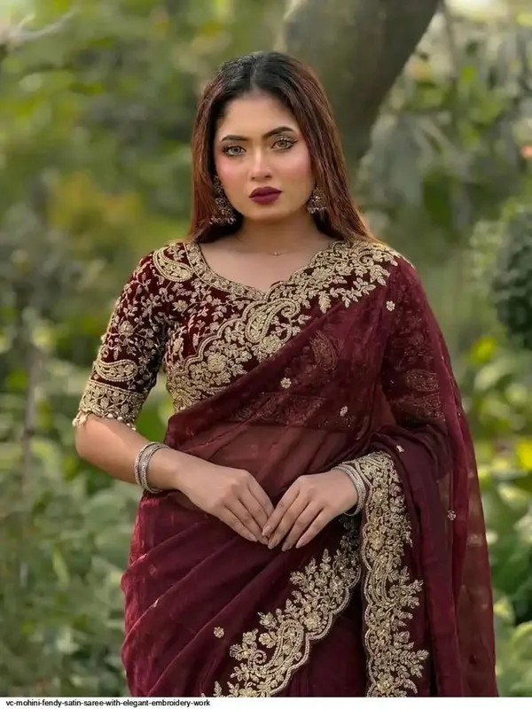 Maroon_Fency_Satin_Saree_With_Elegant_Embroidery_Work
