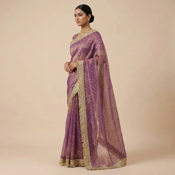 Elegant_Purple_Ombre_Saree_With_Golden_Border_And_Pearl_Embellishments