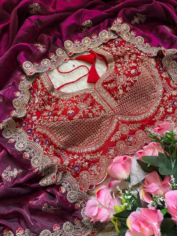 Purple_Silk_Saree_With_Embroidered_Red_Blouse