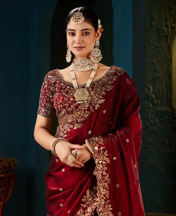 Maroon_Bridal_Lehenga_Choli_With_Heavy_Gold_Embroidery_Work