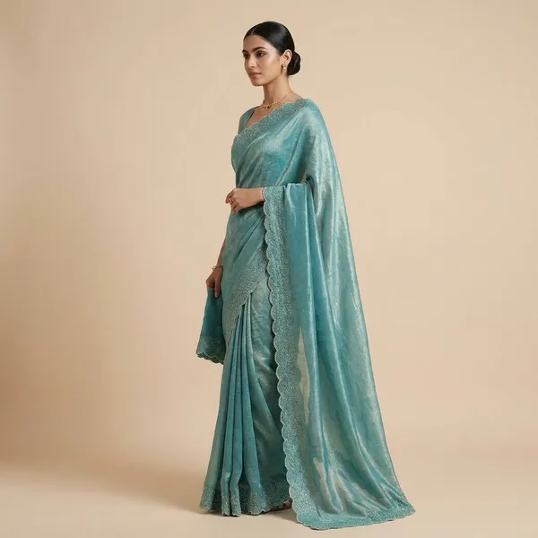 Turquoise_Blue_Tiedye_Dupatta_With_Bandhani_Print_And_Sequin_Detailing