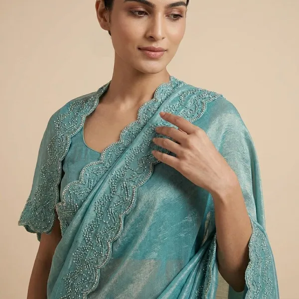 Turquoise_Blue_Tiedye_Dupatta_With_Bandhani_Print_And_Sequin_Detailing