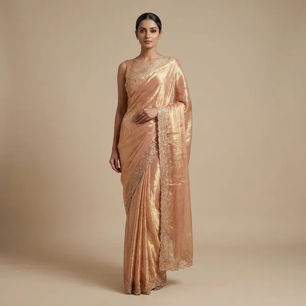 Apricot_Rose_Gold_Net_Saree_With_Heavy_Sequin_And_Embroidery_Work