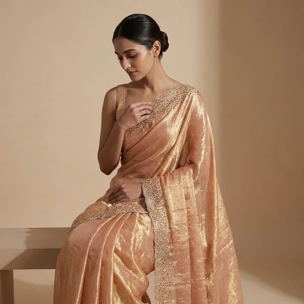 Apricot_Rose_Gold_Net_Saree_With_Heavy_Sequin_And_Embroidery_Work
