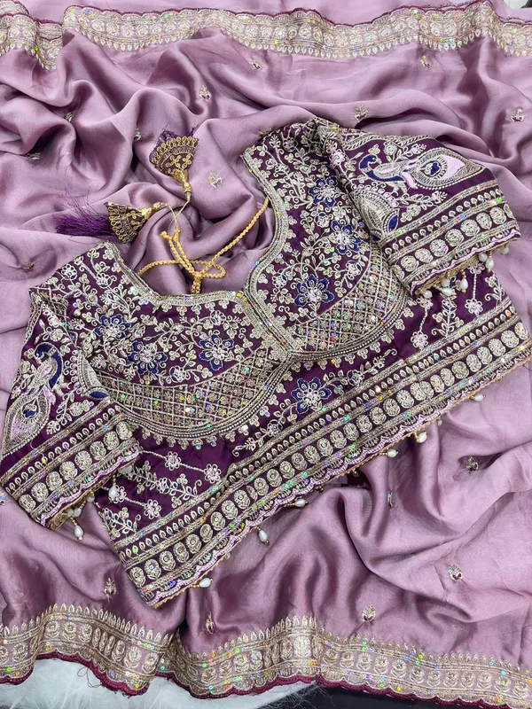 Purple_Embellished_Saree_With_Blouse_Piece_Traditional_Indian_Ethnic_Wear