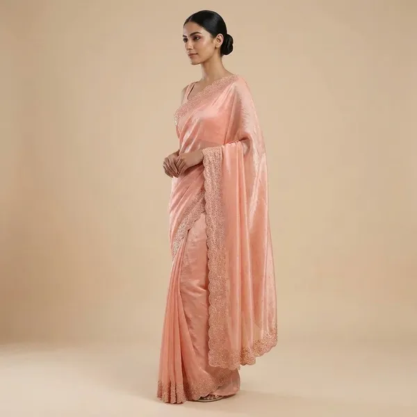 Pink_Embroidered_Chiffon_Saree_With_Blouse_Piece