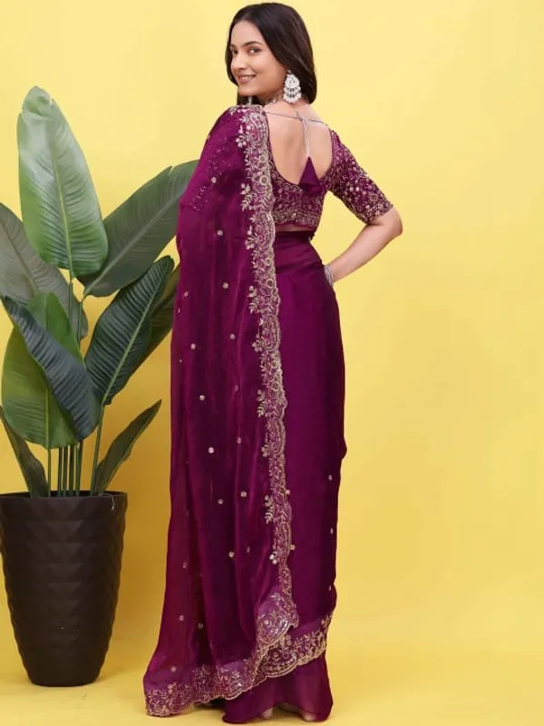 Maroon_Embroidered_Silk_Saree_With_Heavy_Designer_Blouse