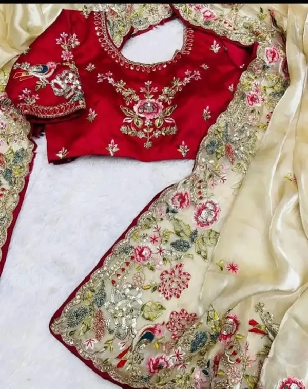 Red_And_Gold_Embroidered_Lehenga_Choli_Set_With_Floral_Work