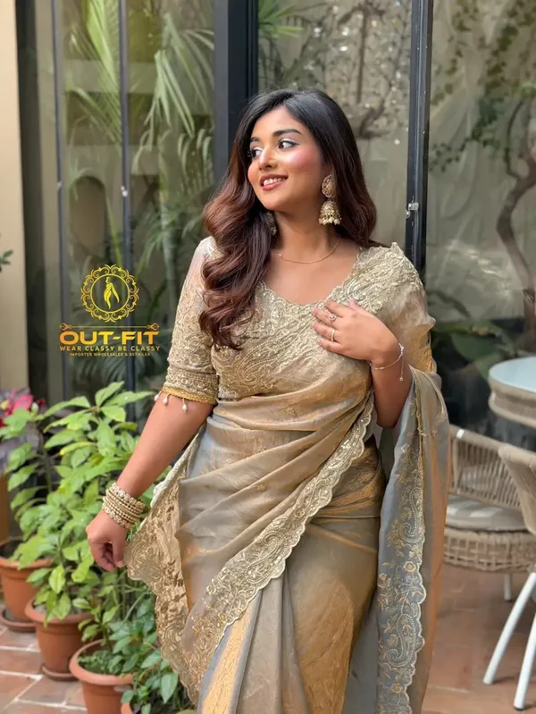 Golden_Beige_Embellished_Designer_Saree_With_Blouse