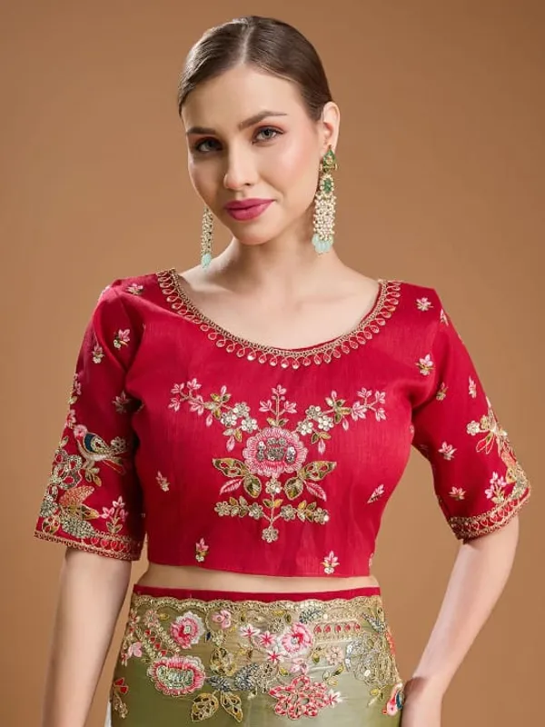 Red_And_Gold_Embroidered_Lehenga_Choli_Set_With_Floral_Work