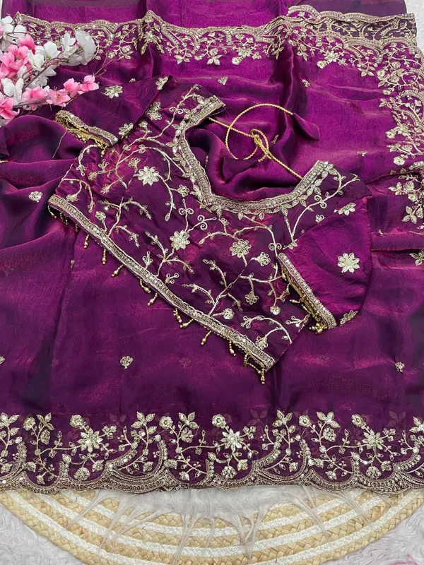 Purple_Embroidered_Saree_With_Designer_Blouse