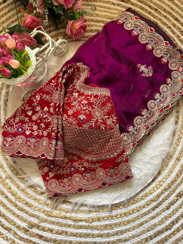 Purple_Silk_Saree_With_Embroidered_Red_Blouse