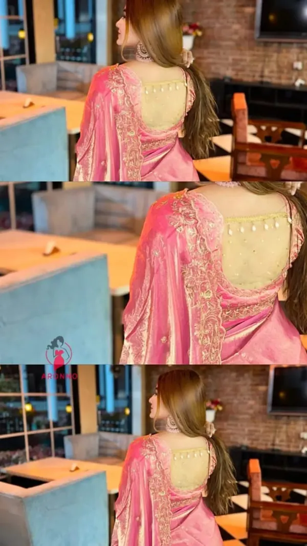 Pink_Embroidered_Net_Saree_With_Designer_Blouse