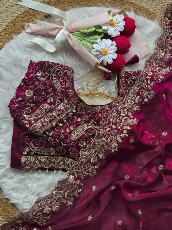 Purple_Embroidered_Silk_Saree_With_Heavy_Border_Work_And_Blouse
