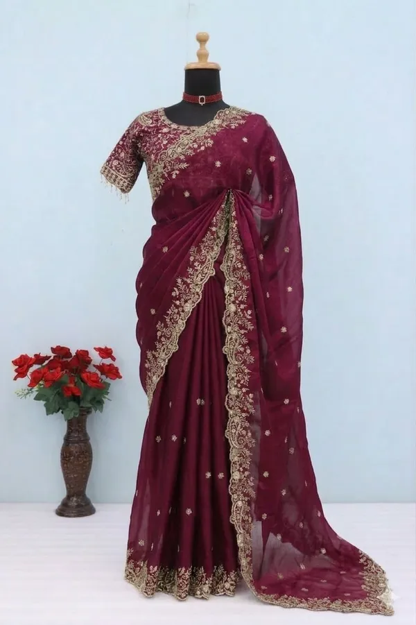 Maroon_Embellished_Lehenga_Choli_With_Dupatta_Heavy_Work_Bridal_Ethnic_Wear
