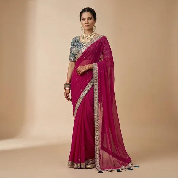 Magenta_Embroidered_Saree_With_Heavy_Work_Designer_Blouse