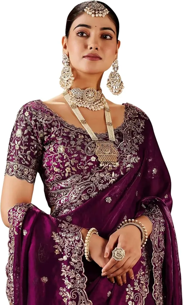 Purple_Fency_Satin_Saree_With_Elegant_Embroidery_Work