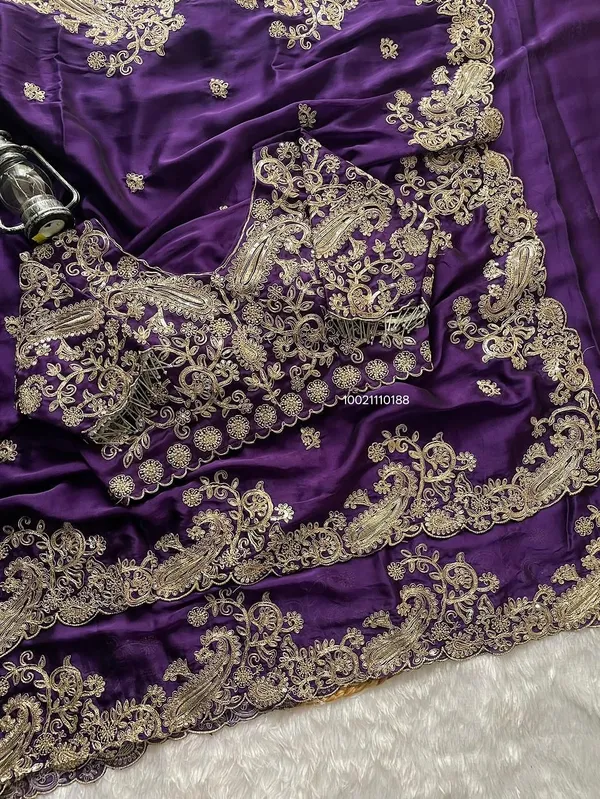 Purple_Embellished_Saree_With_Heavy_Silver_Embroidery_Work