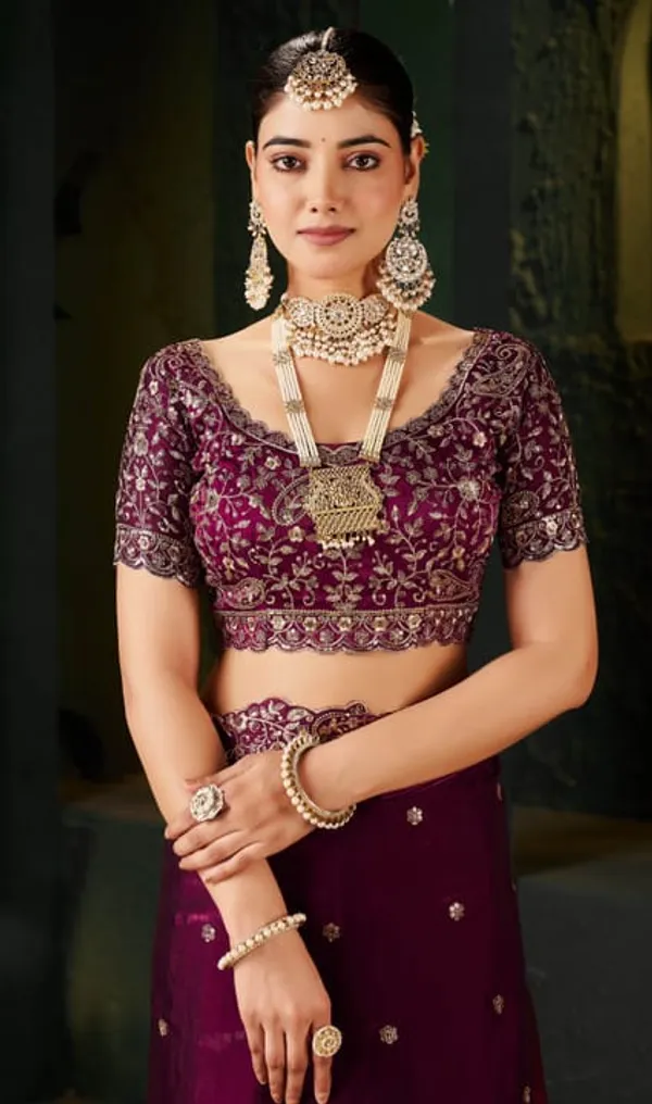 Maroon_Embroidered_Silk_Saree_With_Heavy_Designer_Blouse
