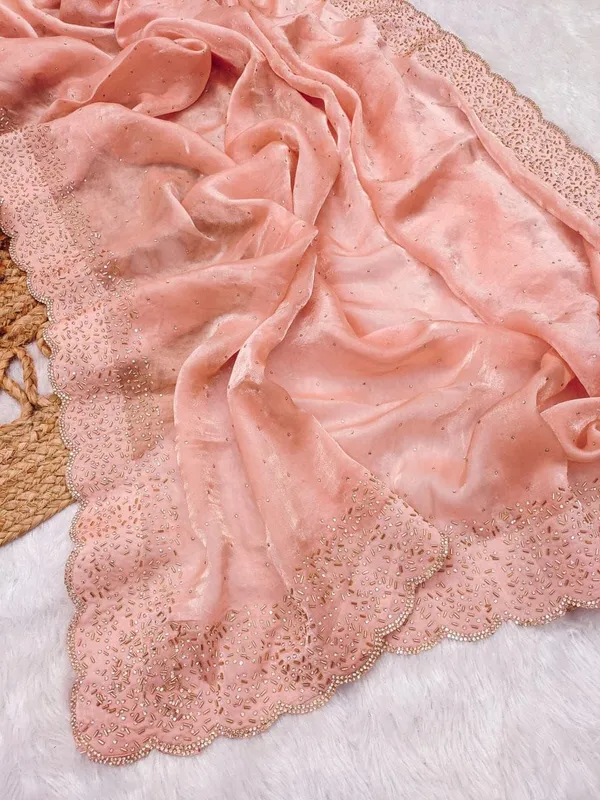 Pink_Embroidered_Chiffon_Saree_With_Blouse_Piece