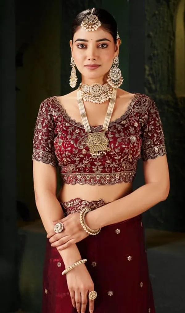 Maroon_Bridal_Lehenga_Choli_With_Heavy_Gold_Embroidery_Work