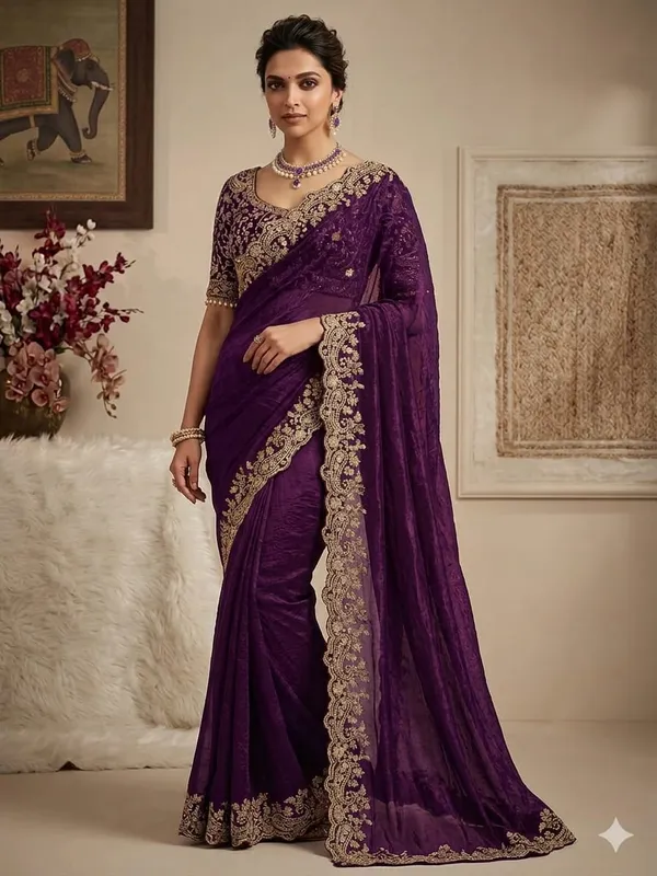 Purple_Fency_Satin_Saree_With_Elegant_Embroidery_Work