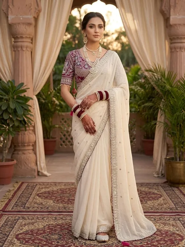 Maroon_Embroidered_Stitched_Blouse_With_Cream_Border