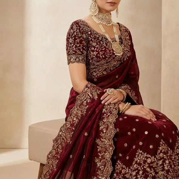 Maroon_Bridal_Lehenga_Choli_With_Heavy_Gold_Embroidery_Work