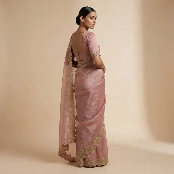 Shimmering_Rose_Gold_And_Mauve_Organza_Dupatta_With_Glitter_Work