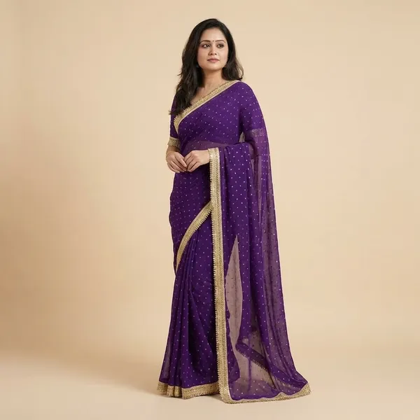 Purple_Bandhani_Saree_With_Golden_Border
