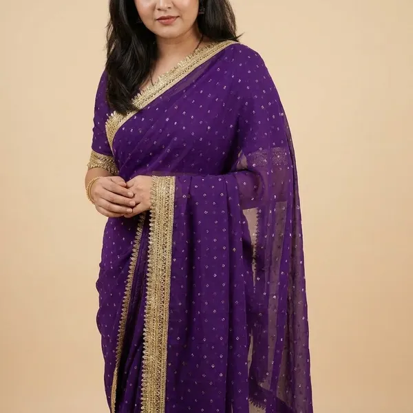 Purple_Bandhani_Saree_With_Golden_Border