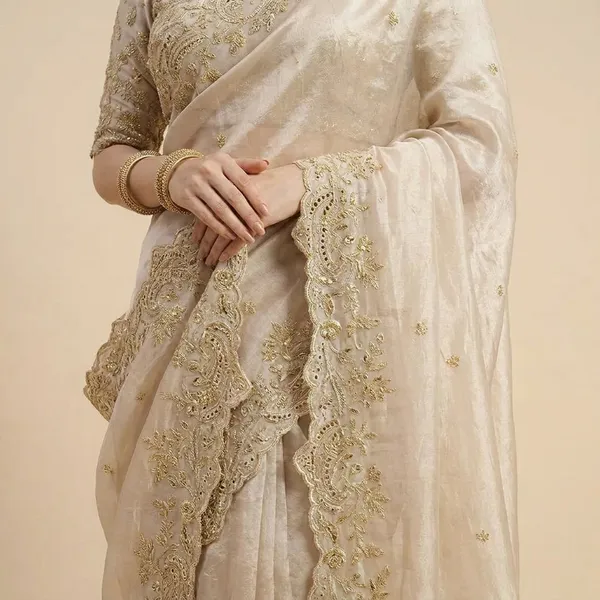 Elegant_Offwhite_Embroidered_Saree_With_Golden_Zari_Work