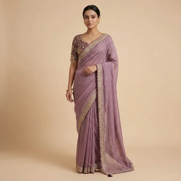 Embellished_Ethnic_Saree_With_Blouse_And_Accessories_Magenta_And_Mauve