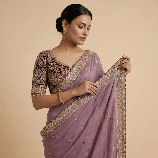 Embellished_Ethnic_Saree_With_Blouse_And_Accessories_Magenta_And_Mauve