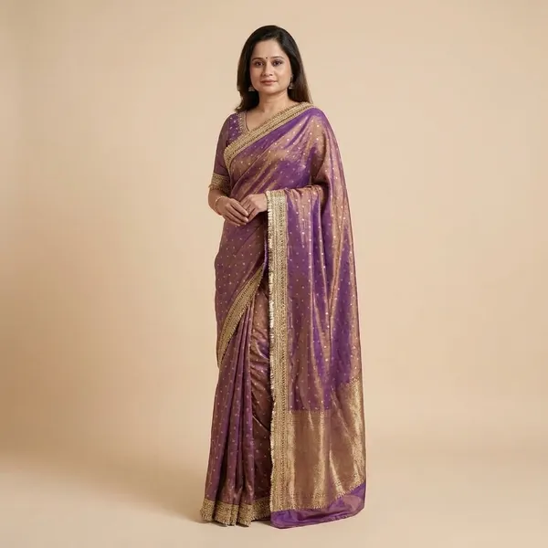 Purple_Silk_Saree_With_Golden_Border_And_Brocade_Work