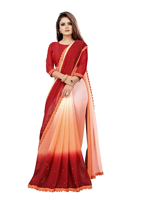 Fashion_Day_Self_Design_Fashion_Georgette_Saree_With_Unstitched_Blouse_(Orange_And_Maroon)