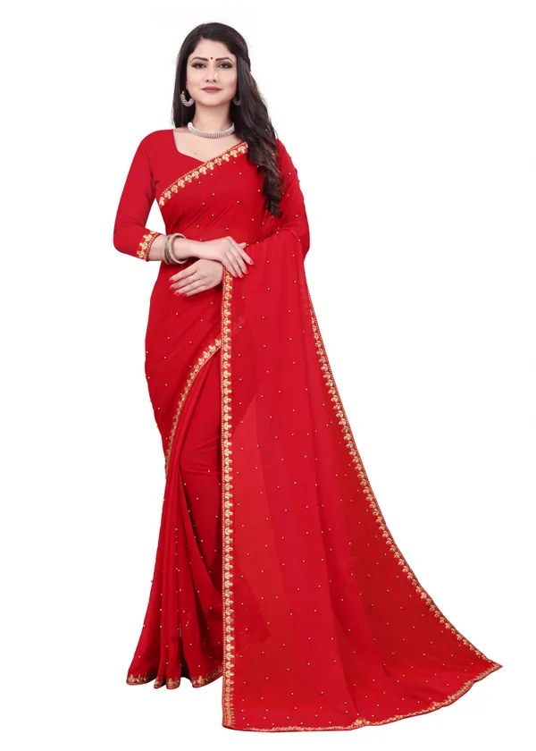 Fashion_Day_Self_Design_Fashion_Georgette_Saree_With_Unstitched_Blouse_(Red)